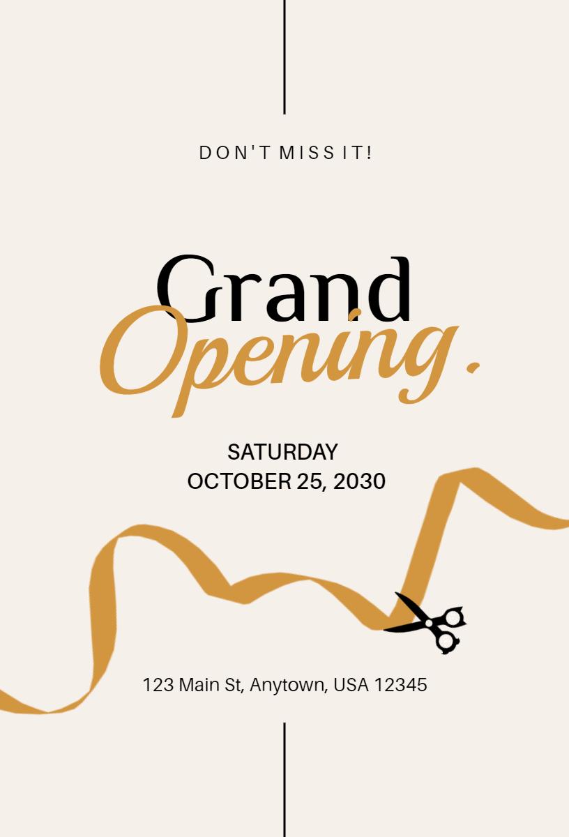 Stylish Elegant Grand Opening Celebration Invitation Template