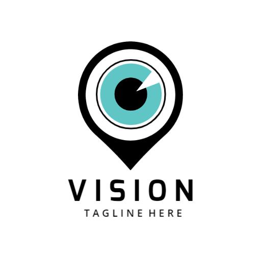 Stylish Eye Design with a Teal Accent for Vision Logo Template