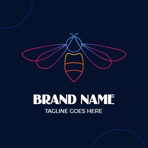 Stylish Firefly Design with Vibrant Colorful Wings Logo Template