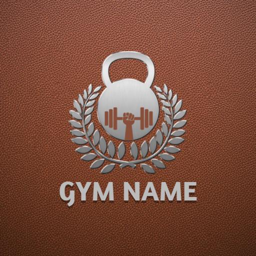 Stylish Fitness Logo with Weightlifting Symbol and Texture Mockup Template