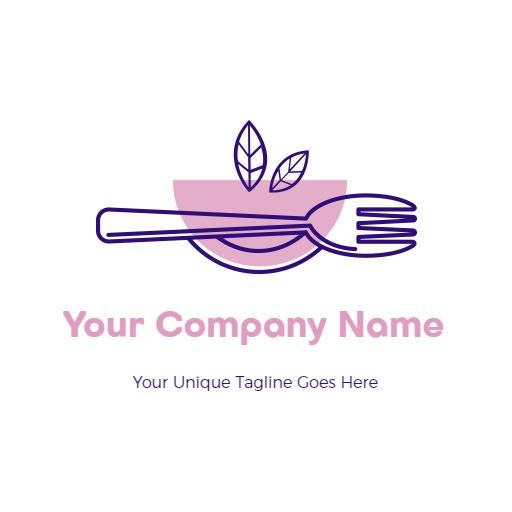 Stylish Fork and Leaf Design for Kitchenware Branding Logo Template
