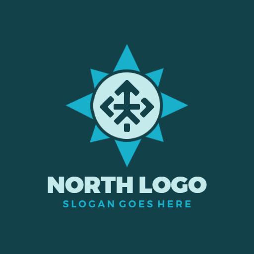 Stylish Geometric Compass Design Symbolizing North Logo Template