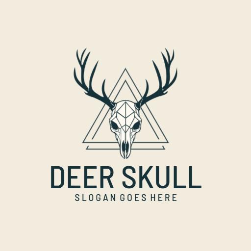 Stylish Geometric Deer Skull Design for Wildlife Logo Template