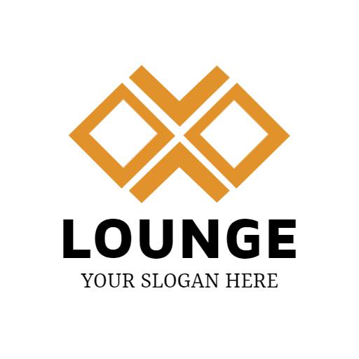 Stylish Geometric Design in Warm Yellow for Lounge Logo Template