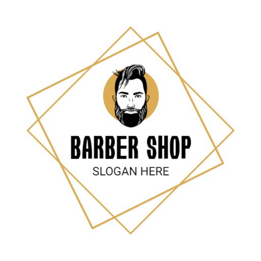 Stylish Geometric Design Showcasing Modern Barber Shop Logo Template