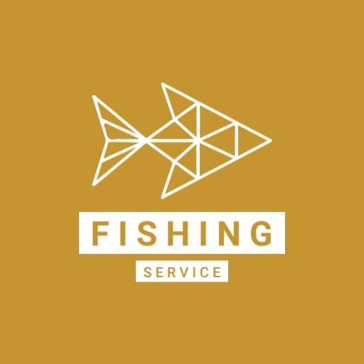 Stylish Geometric Fish Design for Fishing Service Logo Template