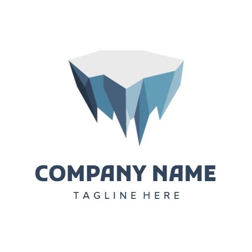 Stylish Geometric Iceberg Design for Cool Branding Logo Template
