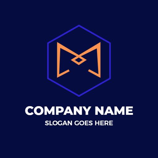 Stylish Geometric M Letter Design in Bold Colors Logo Template