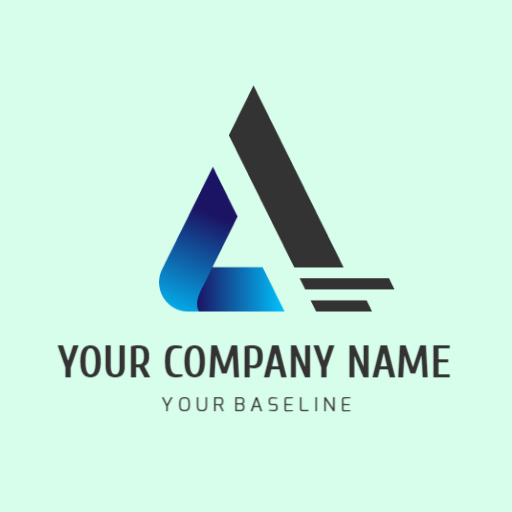Stylish Geometric Triangle in Gradients Representing Company Logo Template