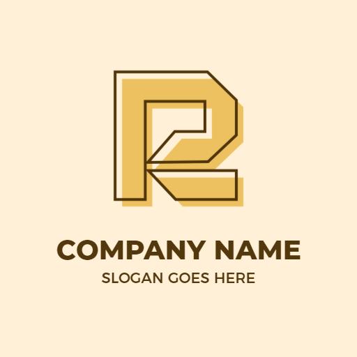 Stylish Gold and Cream R Letter Design for Brand Logo Template
