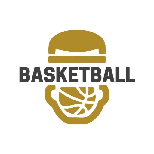 Stylish Gold and Gray Basketball Player Helmet Logo Template