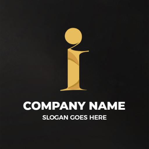Stylish Gold I Letter Design Ideal for Branding Identity Logo Template