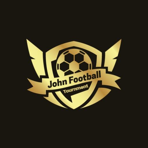 Stylish Gold Shield Representing Soccer Tournament Logo Template