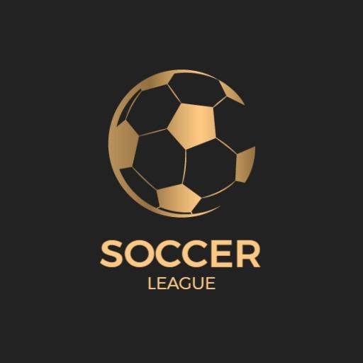 Stylish Gold Soccer Ball Design Representing League Logo Template
