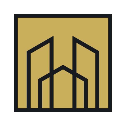 Stylish Golden Geometric Design Representing Real Estate Logo Template