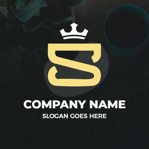 Stylish Golden S Letter with Modern Design Elements Logo Template
