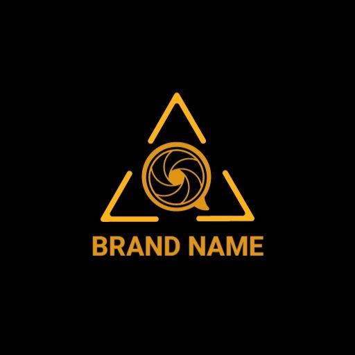 Stylish Golden Triangle Design Reflecting Luxury Brand Logo Template
