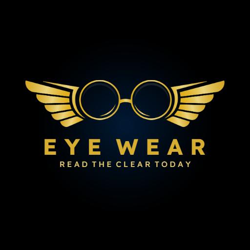 Stylish Golden Winged Eyewear Showcasing Optical Vision Logo Template