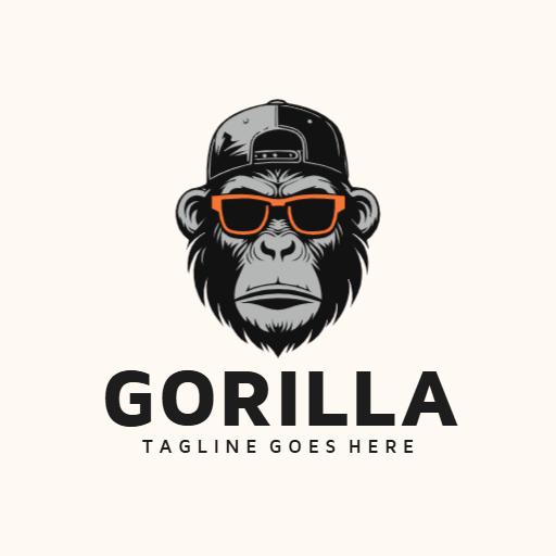 Stylish Gorilla Wearing Sunglasses in Urban Animal Logo Template