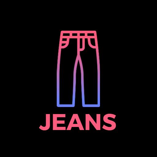Stylish Gradient Blue and Pink Jeans Design Logo Template