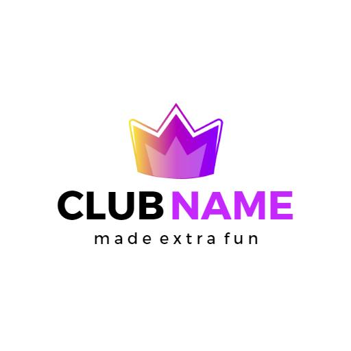 Stylish Gradient Crown Design for Nightclub Branding Logo Template