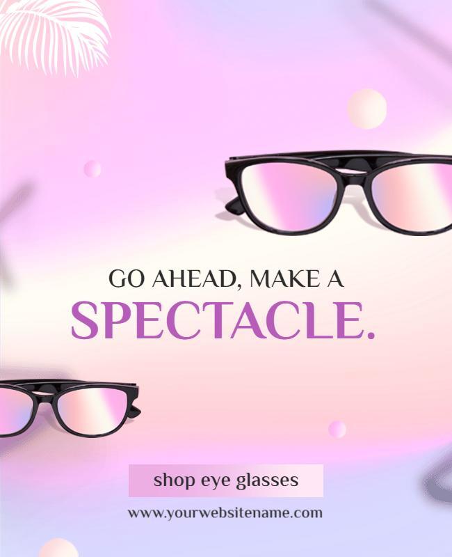 Stylish Gradient Eye Glasses Fashion Display Poster Template