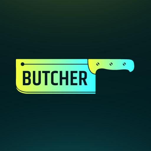 Stylish Gradient Knife Design Showcasing Butcher Services Logo Template