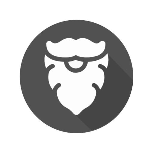 Stylish Gray Beard Emblem Representing Barber Shop Logo Template