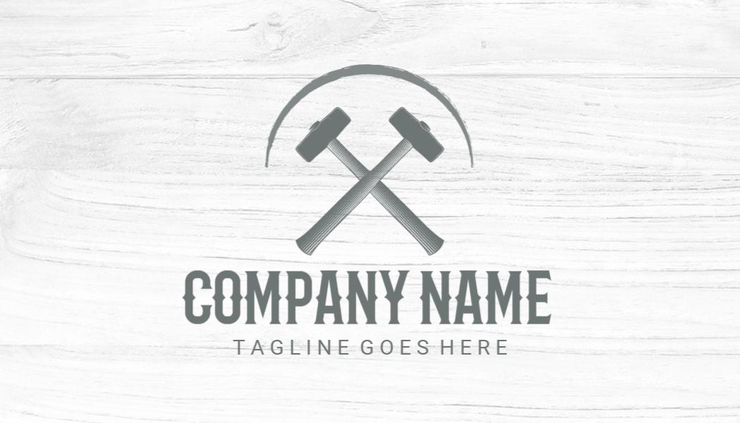 Stylish Gray Carpentry Tools Renovation Visiting Card Template