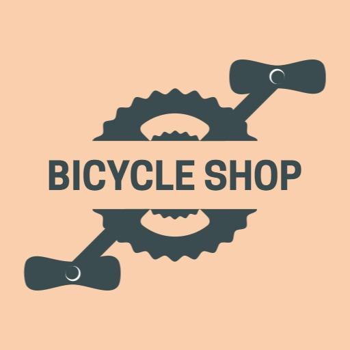 Stylish Gray Circular Bicycle Pedals for Bicycle Shop Logo Template