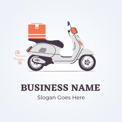 Stylish Gray Scooter Design for Automotive Delivery Logo Template