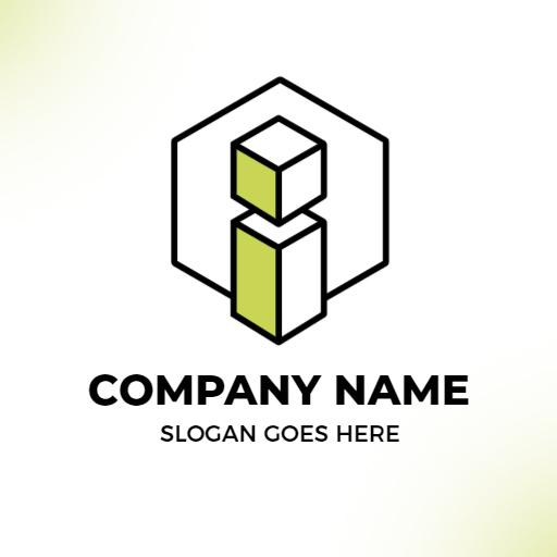 Stylish Green and Black I Letter Design for Corporate Identity Logo Template