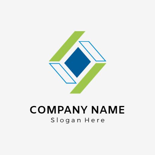 Stylish Green and Blue Geometric Company Logo Template