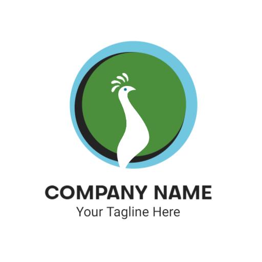 Stylish Green and Blue Peacock Design Representation Logo Template
