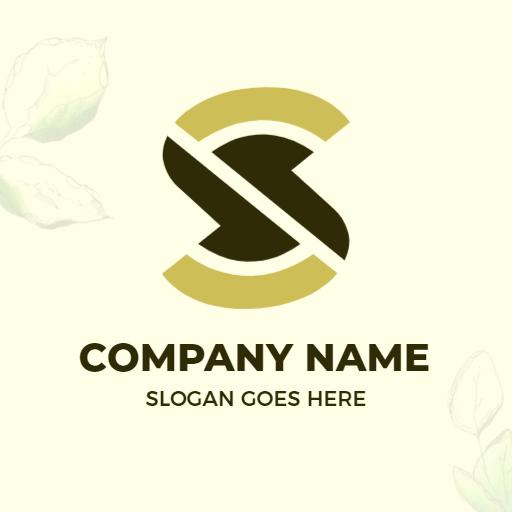 Stylish Green and Gold S Letter Design for Branding Logo Template