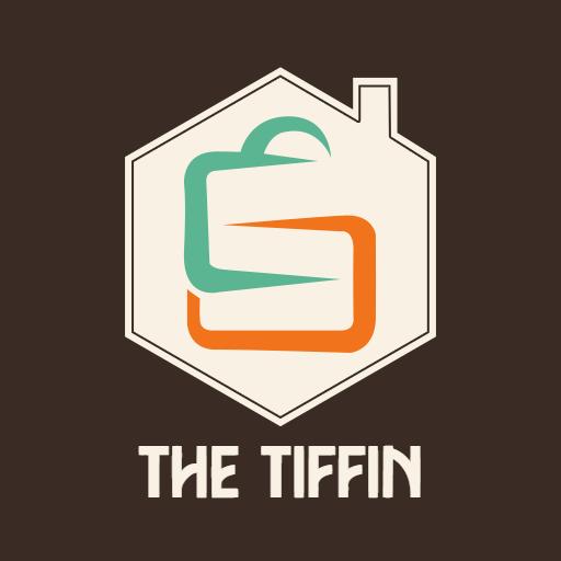 Stylish Green and Orange Tiffin Box Logo Design Idea Logo Template