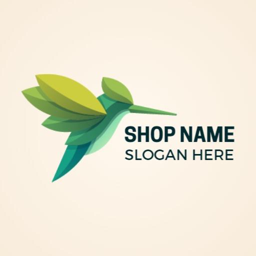 Stylish Green and Yellow Gradient Hummingbird Design Logo Template