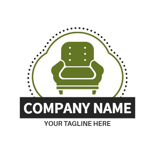 Stylish Green Armchair Design Perfect for Furniture Branding Logo Template