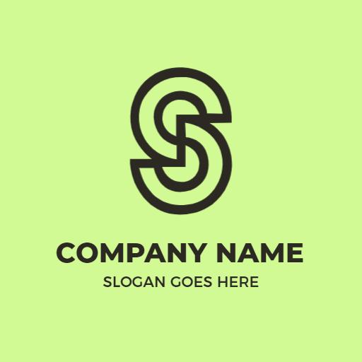 Stylish Green Background Featuring Intertwined S Letter Logo Template