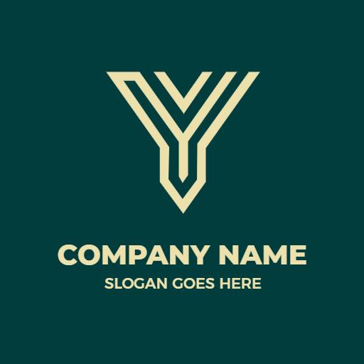 Stylish Green Background with Y Letter Logo Design Logo Template