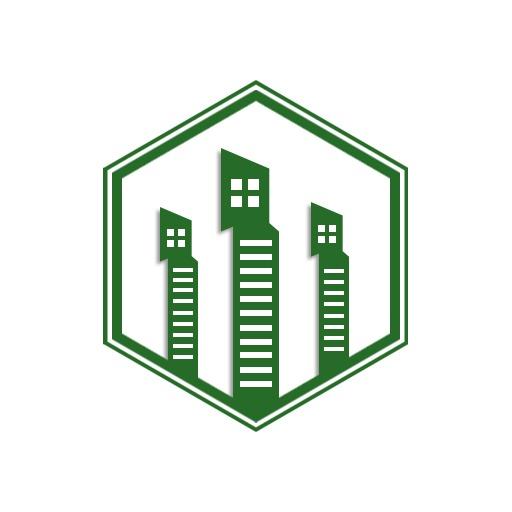 Stylish Green Building Design for Real Estate Industry Logo Template
