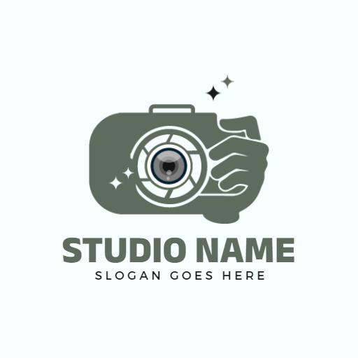 Stylish Green Camera Design for Creative Photography Logo Template