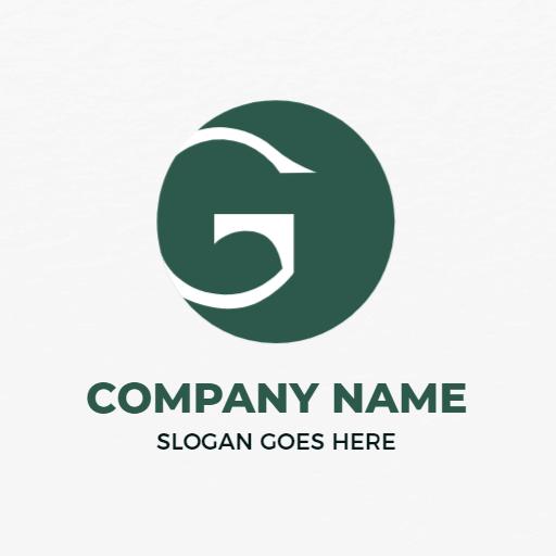 Stylish Green Circular G Letter Design for Business Logo Template