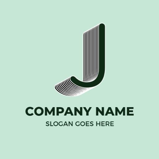 Stylish Green Design Featuring J Letter for Branding Logo Template