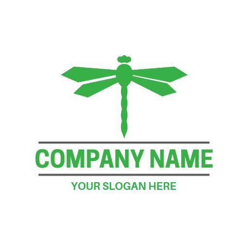 Stylish Green Dragonfly Design for Natural Wellness Logo Template