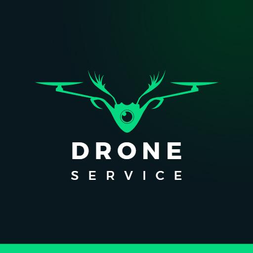 Stylish Green Drone Design Symbolizing Aerial Service Logo Template