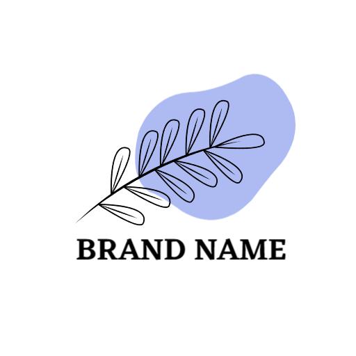 Stylish Green Leaf Design Against Soft Blue Background Logo Template