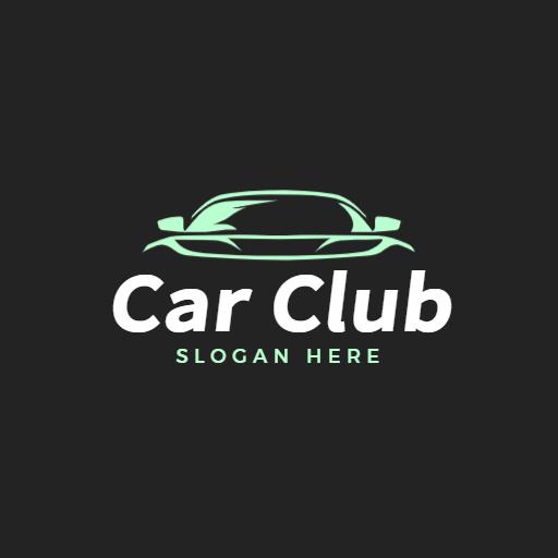 Stylish Green Outline of a Car for Car Enthusiasts Logo Template