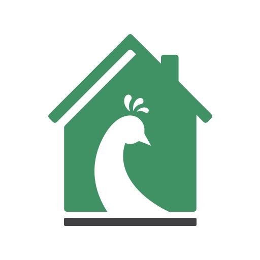 Stylish Green Peacock Design Representing Home Decor Logo Template