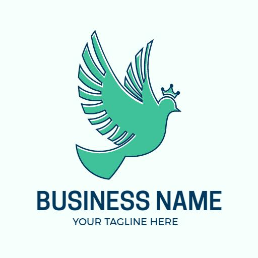 Stylish Green Pigeon Illustration for Branding Logo Template